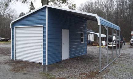 Carport with Locking Storage
