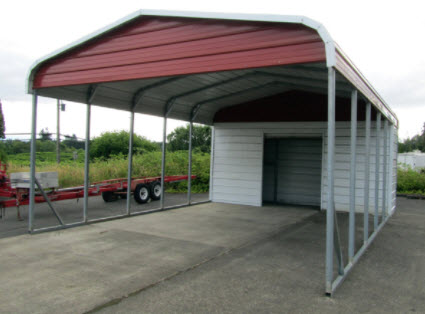 Carport with Locking Storage
