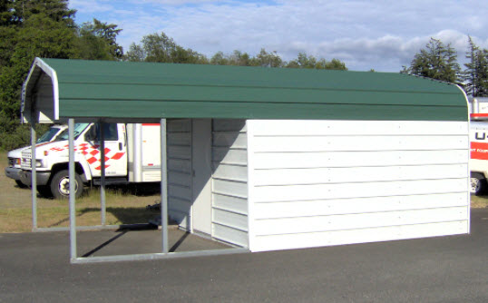 Carport with Locking Storage