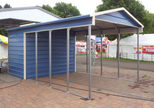 Carport with Locking Storage