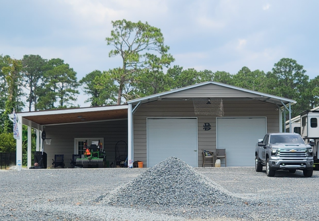 Metal Garage with Shop